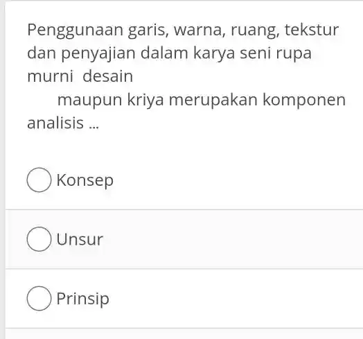 penggunaan garis, warna, ruang, tekstur dan penyajian dalam karya seni ...