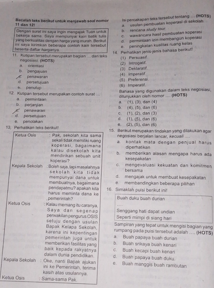 Bacalah Teks Berikut Untuk Menjawab Soal Nomor 11 Dan 121 Dengan Surat ...